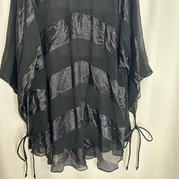 Chado Ralph Rucci sheer top black striped couture medium party holiday event - Picture 6 of 6